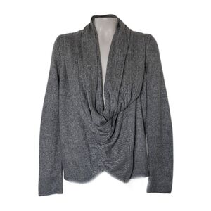 Talbots Gray Cowl Neck Wrap Sweater Boho Unique Going Out Small Medium